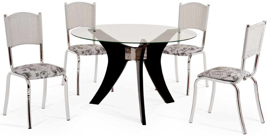 Conjunto mesa Sidamo MA 168 e cadeiras Sidamo Sara
              CA 227